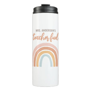Teacher Fuel Boho Rainbow Teacher Appreciation Thermal Tumbler