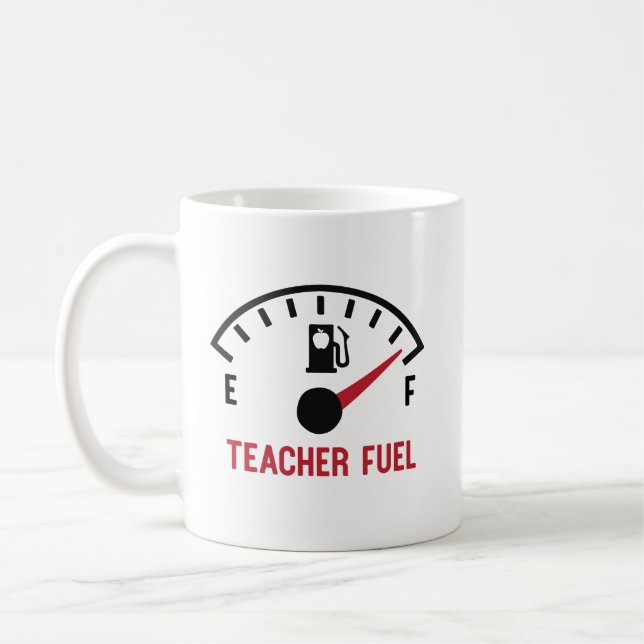 Teacher Fuel Funny Apple Gift Coffee Mug (Left)