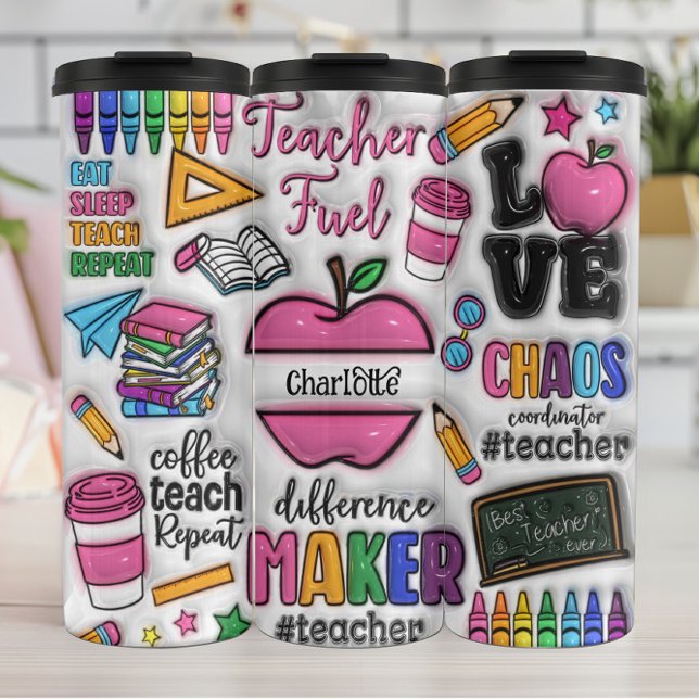 Teacher: Fuel, Love, Inspire, Repeat Thermal Tumbler (Creator Uploaded)