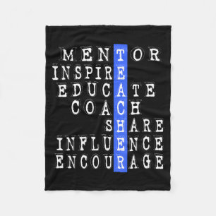 Teacher Funny Mentor Coach Gift For School Staff Fleece Blanket