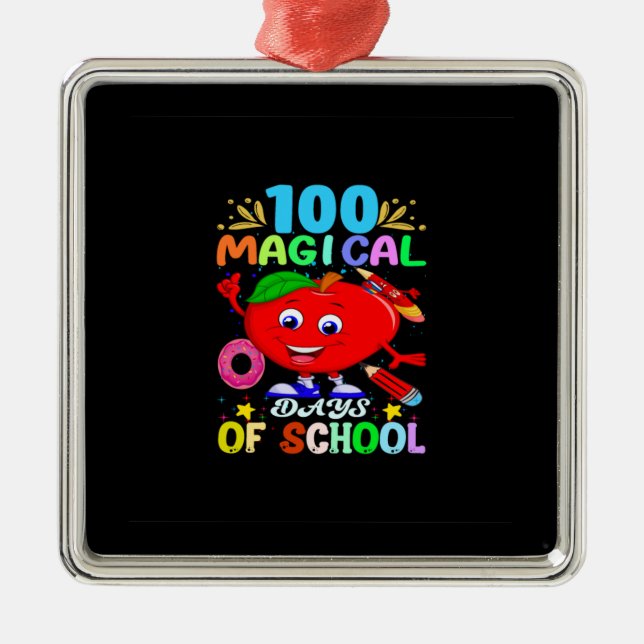Teacher Gift | 100 Magical Days Of School Metal Tree Decoration (Front)