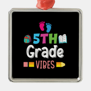 Teacher Gift   5th Grade Vibes Metal Tree Decoration