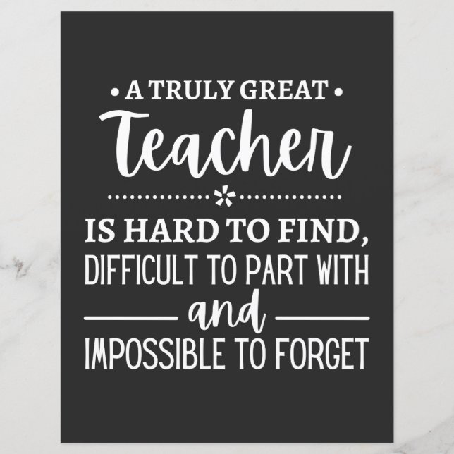 teacher Gift, A Truly Great Teacher (Front)