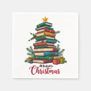 Teacher Gift All Booked For Christmas Napkin