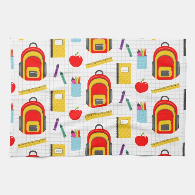 Teacher Gift | Apple Back To School Tea Towel (Horizontal)