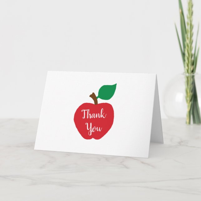 Teacher Gift Apple Thank You Cards (Front)