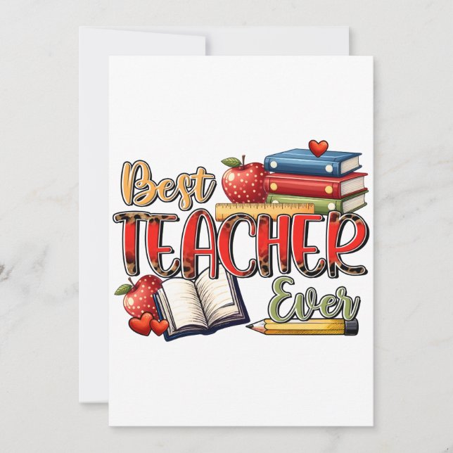 Teacher Gift | Best Teacher Ever Invitation (Front)