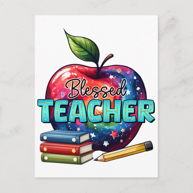 Teacher Gift | Blessed Teacher Announcement Postcard (Front)