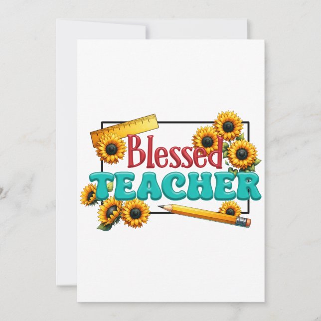 Teacher Gift | Blessed Teacher Invitation (Front)