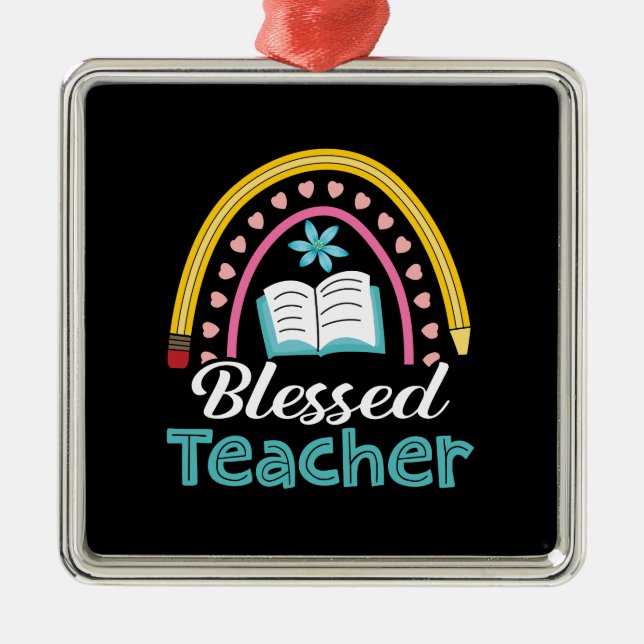Teacher Gift | Blessed Teacher Metal Tree Decoration (Front)