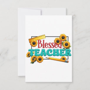 Teacher Gift Blessed Teacher RSVP Card