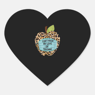 Teacher Gift   Can't Mask My Love Of Teaching Gift Heart Sticker