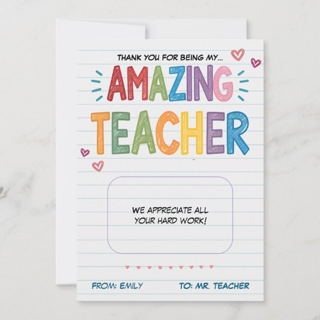 teacher gift card holder (Front)