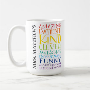 TEACHER GIFT colourful rainbow uplifting word stac Coffee Mug
