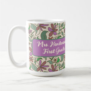 Teacher Gift Cottage Garden Floral Pattern Coffee Mug