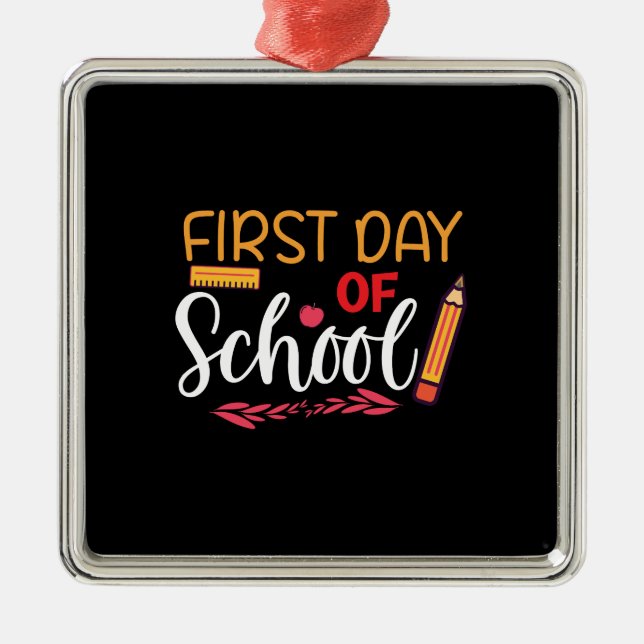 Teacher Gift | First Day Of School Metal Tree Decoration (Front)