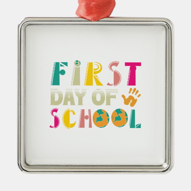 Teacher Gift | First Day Of School Metal Tree Decoration (Front)