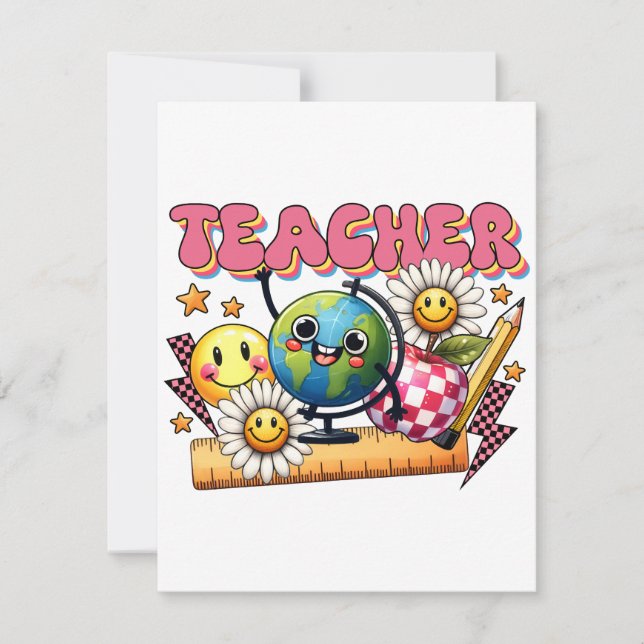 Teacher Gift | Floral Teacher Card (Front)