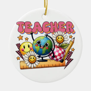 Teacher Gift Floral Teacher Ceramic Tree Decoration