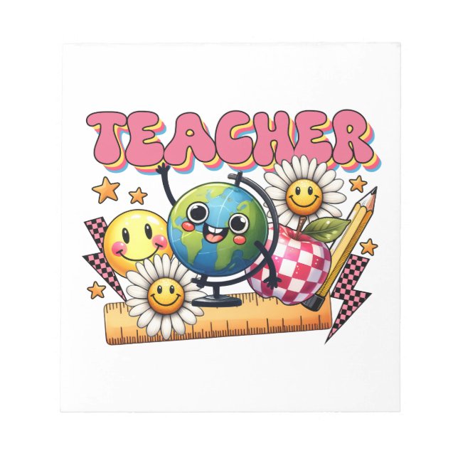 Teacher Gift | Floral Teacher Notepad (Front)