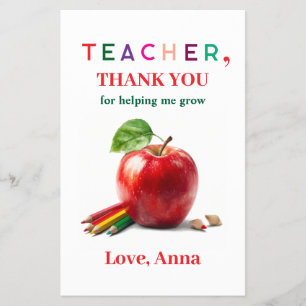 Teacher Gift - Flyer with Thank You Message