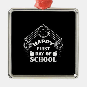 Teacher Gift Happy First Day Of School Metal Tree Decoration