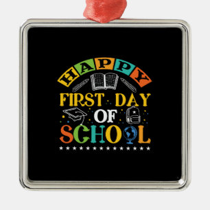 Teacher Gift Happy First Day Of School Metal Tree Decoration