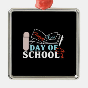 Teacher Gift Happy First Day Of School Metal Tree Decoration
