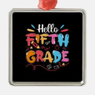 Teacher Gift   Hello Fifth Grade Metal Tree Decoration
