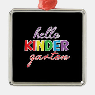 Teacher Gift Hello Kinder Garten Metal Tree Decoration