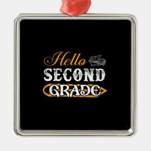 Teacher Gift Hello Second Grade Metal Tree Decoration