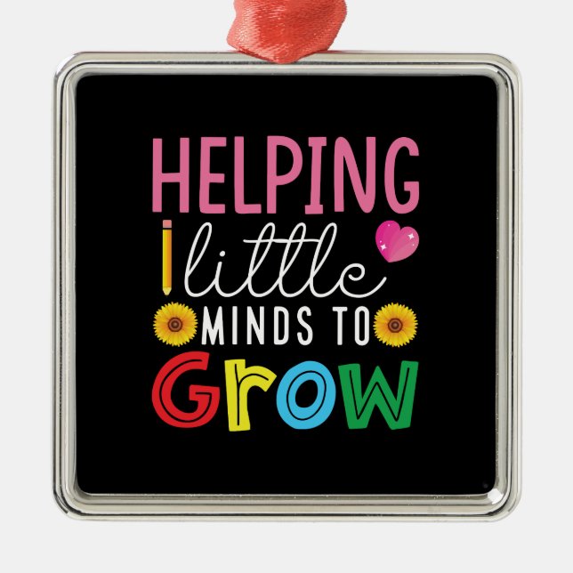 Teacher Gift | Helping Little Minds To Grow Metal Tree Decoration (Front)