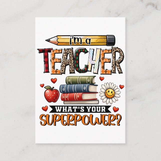 Teacher Gift | I Am A Teacher Enclosure Card (Front)