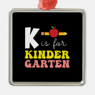 Teacher Gift   K Is For Kinder Garten Metal Tree Decoration