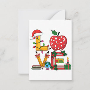 Teacher Gift   Love Pencil Apple Books Card