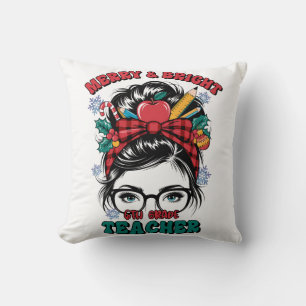 Teacher Gift Merry And Bright Teacher Cushion