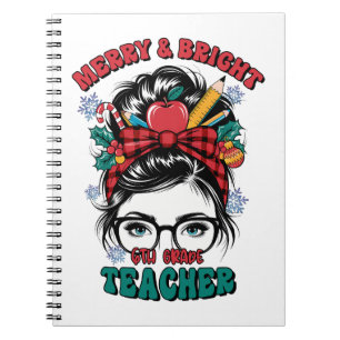 Teacher Gift   Merry And Bright Teacher Notebook