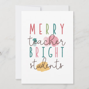 Teacher Gift Merry Teacher Bright Students Thank You Card