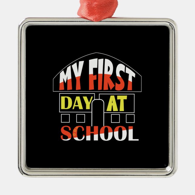 Teacher Gift | My First Day At School Metal Tree Decoration (Front)