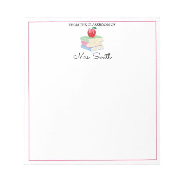 Teacher Gift Notepad Back To School (Front)