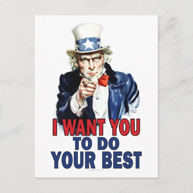 Teacher Gift Notes - Uncle Sam Postcard (Front)