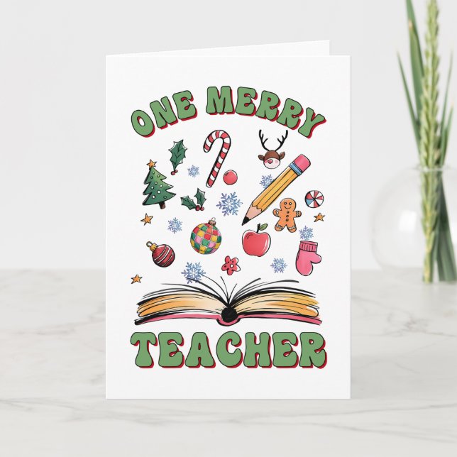 Teacher Gift | One Merry Teacher Card (Front)