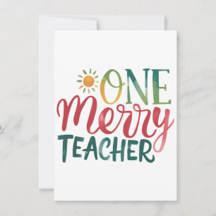 Teacher Gift One Merry Teacher Card