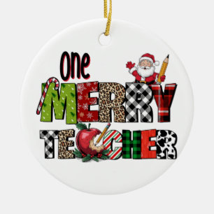 Teacher Gift One Merry Teacher Ceramic Tree Decoration