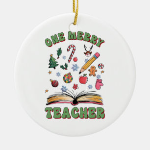 Teacher Gift One Merry Teacher Ceramic Tree Decoration