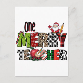 Teacher Gift | One Merry Teacher Invitation Postcard