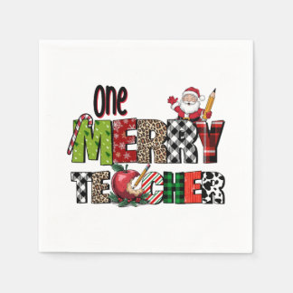 Teacher Gift | One Merry Teacher Napkin