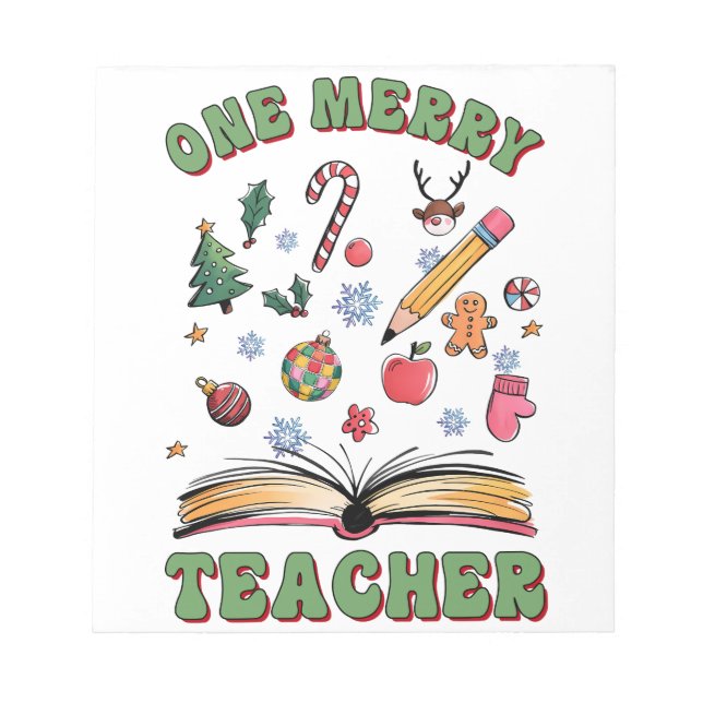 Teacher Gift | One Merry Teacher Notepad (Front)