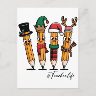 Teacher Gift Pencil Teacher Life Announcement Postcard