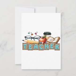 Teacher Gift | Pencil Teacher Thank You Card